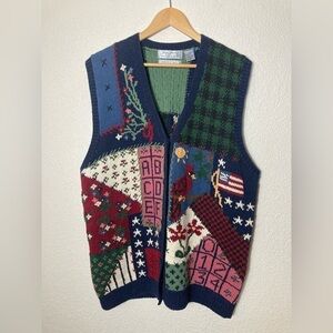 Signature by Northern Isles II hand knitted 1X sweater vest art to wear ABCs